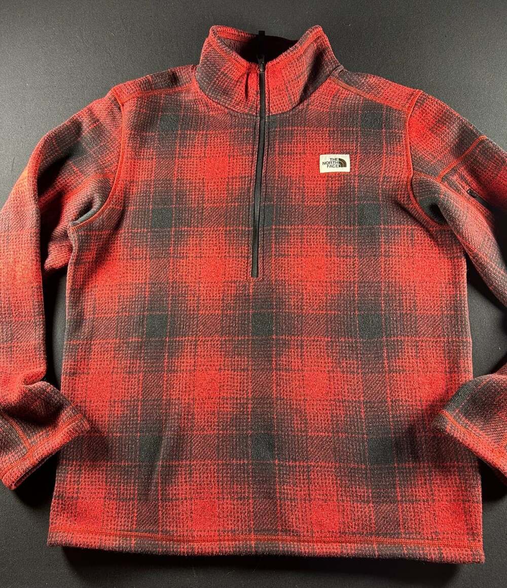 The North Face Novelty Gordon Lyons 1/2-Zip Pullover Size L Red Plaid
